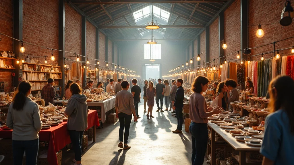 Indie Craft Parade at Judson Mill with artists and handmade crafts on display